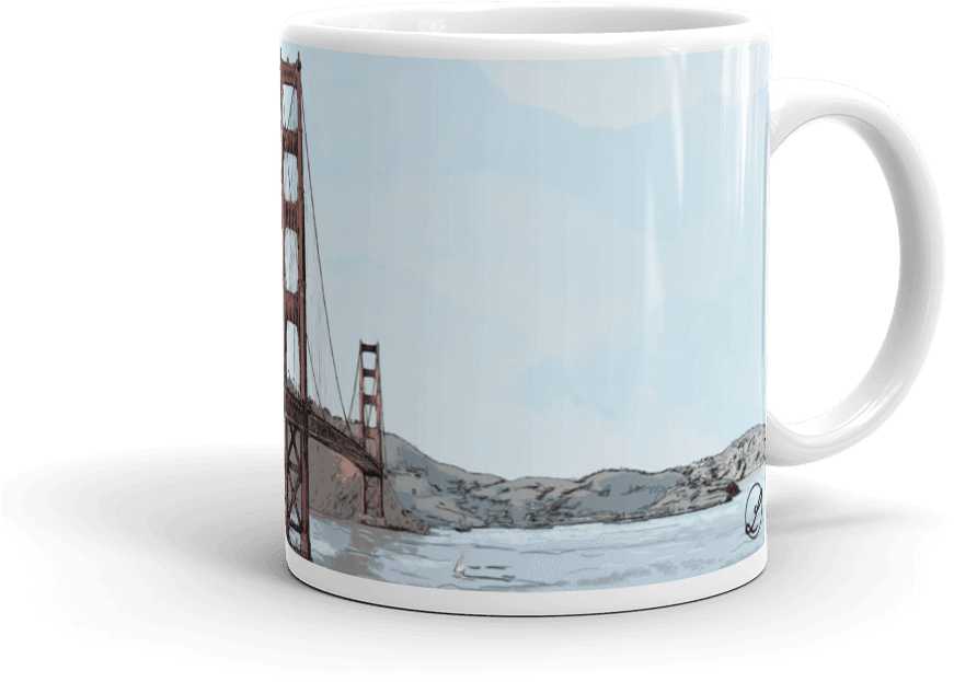 San Francisco Golden Gate Bridge Coffee Mug 11 Oz - San Francisco (1000x1000), Png Download