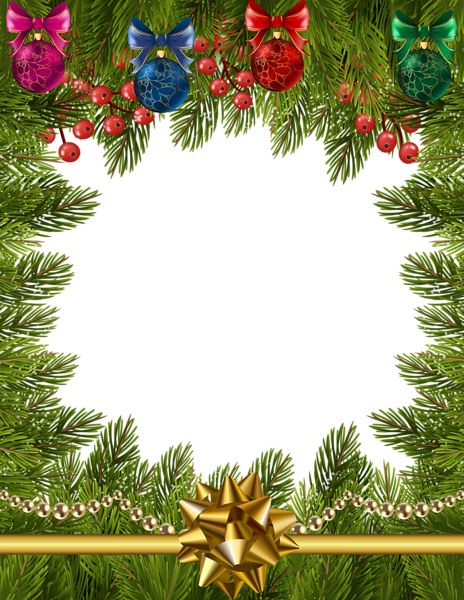 Christmas Transparent Frame Border - Christmas Day (464x600), Png Download