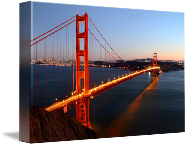 "golden Gate Bridge" By Pierre Leclerc, Whistler // - Pierre Leclerc 'golden Gate Sf' Canvas Art (30 X 47 (650x504), Png Download