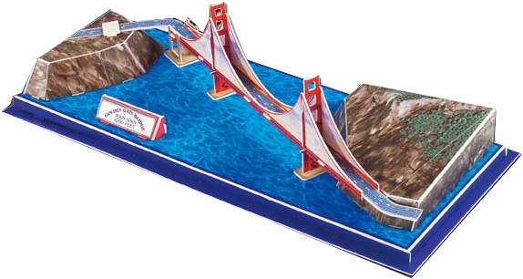 Quick Overview - Golden Gate Puzzle 3d (750x750), Png Download