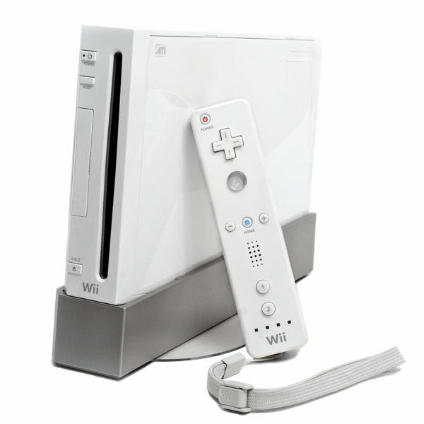 A Docked White Nintendo Wii - Wii Console Png (600x600), Png Download