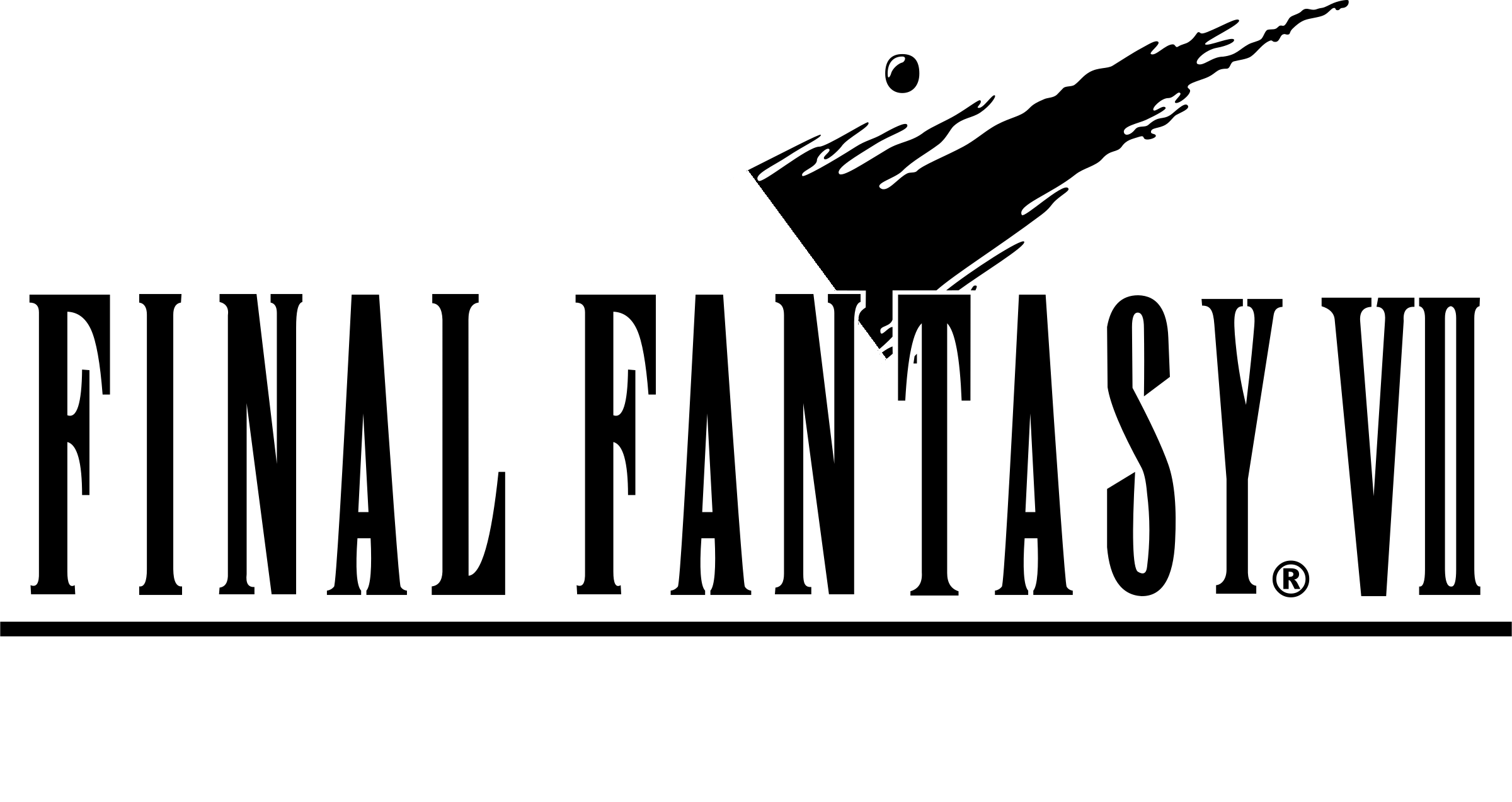 Final Fantasy Vii Logo Black And White - Final Fantasy Vii [playstation Game] (2400x1274), Png Download