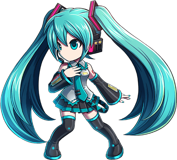 Miku - Anime Characters With Blue Pigtails (622x564), Png Download