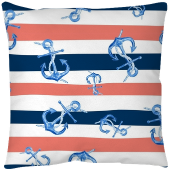 Watercolor Hand Drawn Seamless Pattern With Anchors - Watercolor Painting (400x400), Png Download