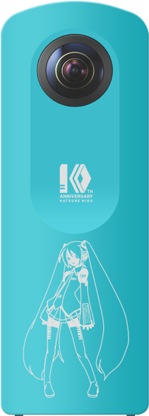 The Camera Comes With A “blue Green” Body, The Theme - Ricoh Theta Sc Type Hatsune Miku (716x588), Png Download