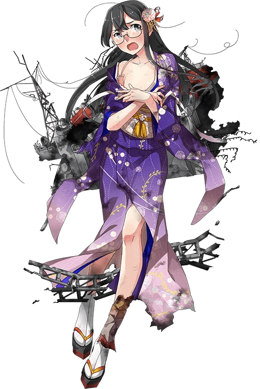 Ooyodo New Year's Full Damaged - 艦 これ おお よど (516x773), Png Download