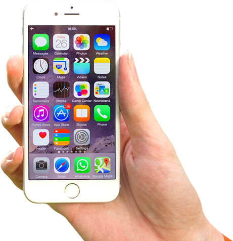 Download Hand Holding Iphone Png Image - Hand Holding Iphone Png (500x437), Png Download
