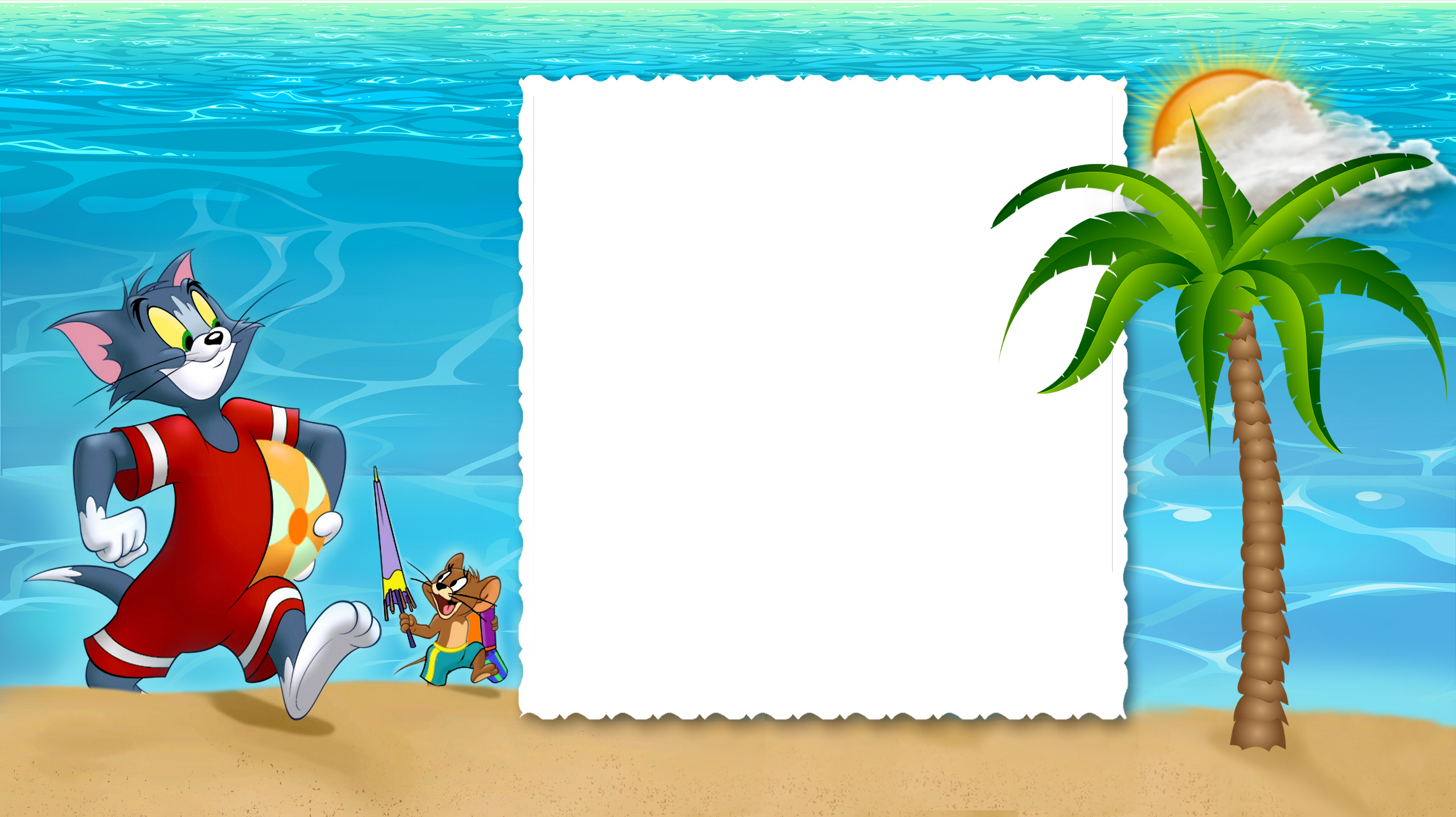 Tom And Jerry Frame (2841x1595), Png Download