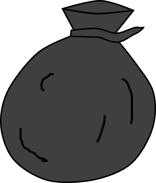 Clipart Black And White Library Free Cliparts Download - Trash Bag Clip Art (504x592), Png Download