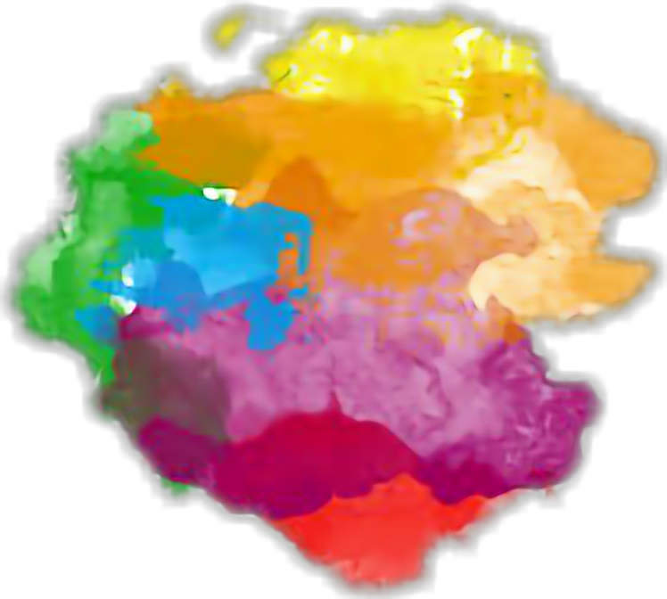 Ftestickers Watercolors Paint Splatter Overlay - Splash Of Colors Png (748x672), Png Download
