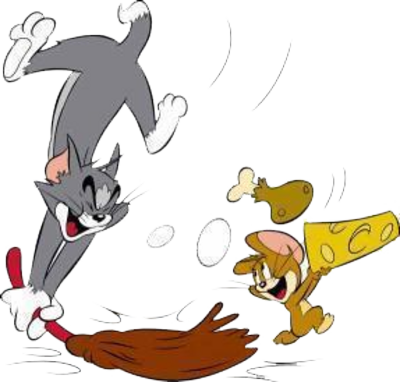 Tom And Jerry Psd24909 - Tom & Jerry Fight (400x382), Png Download
