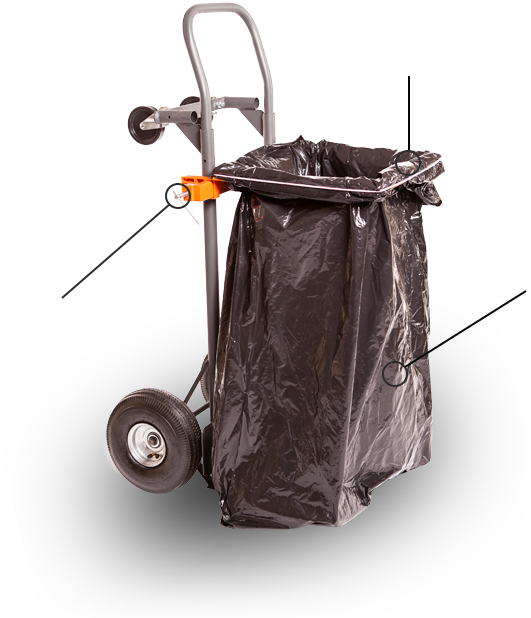 Trash Bag Holder - Gorilla Forks Hand Truck Attachments (545x617), Png Download