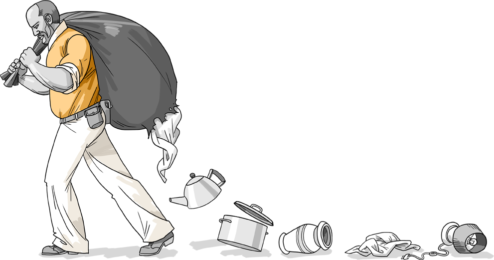 Do Not Use Trash Bags To Pack Your Stuff - Man Carrying Garbage Bag (991x521), Png Download