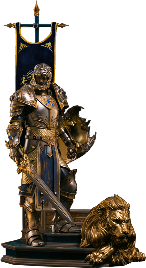 King Llane Statue By Damtoys - Warcraft Statue (480x863), Png Download