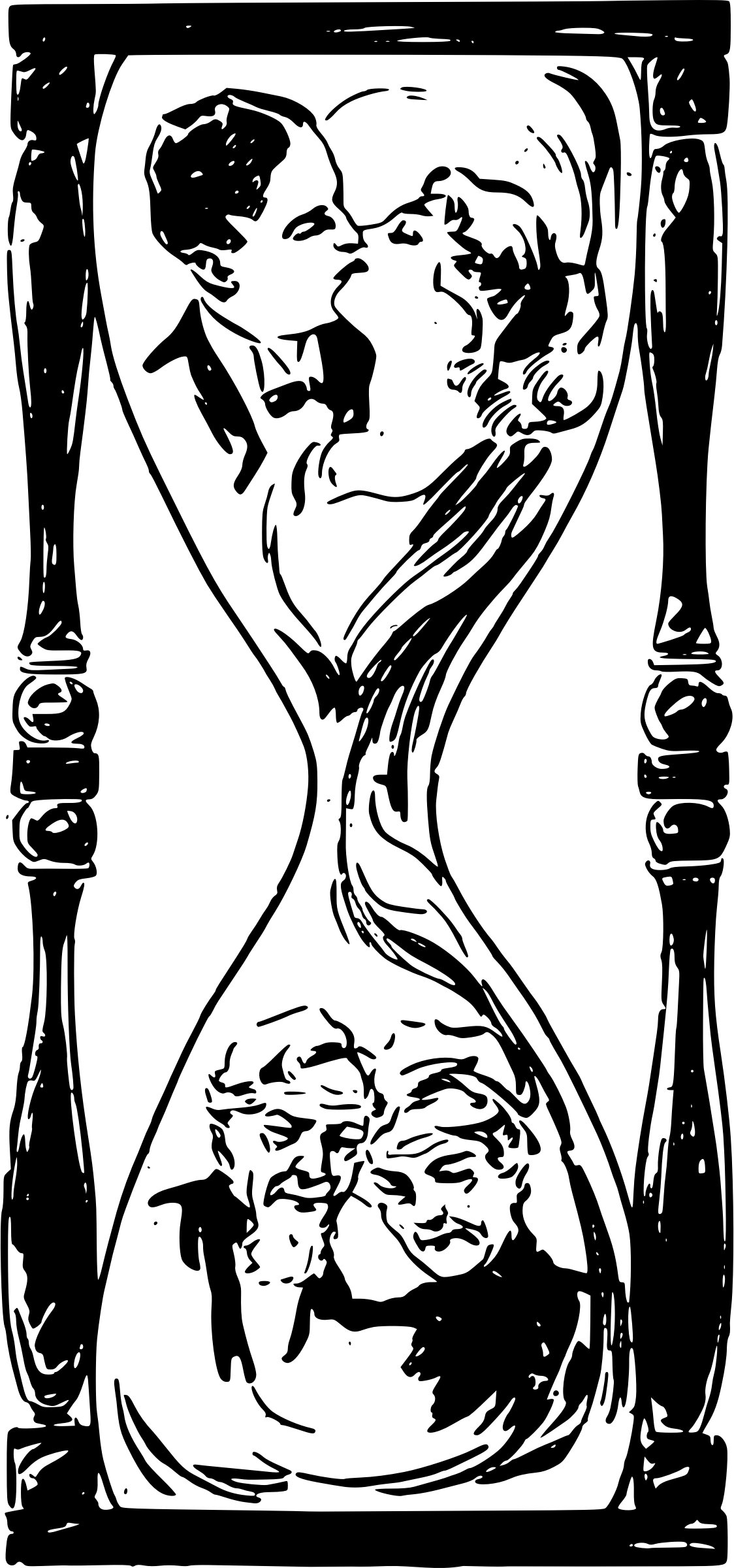 Big Image - Couple In Hourglass (1124x2400), Png Download