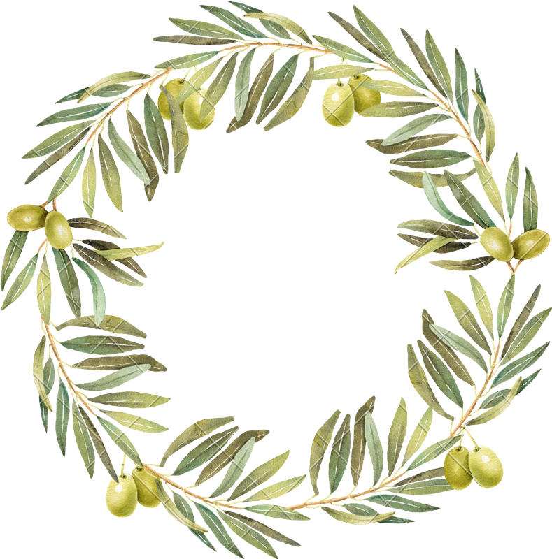 Graphic Free Download Wreath Watercolor Photos By Canva - Transparent Watercolour Olive Wreath (789x800), Png Download