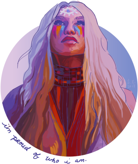 2 - Kesha Praying Fan Art (500x584), Png Download