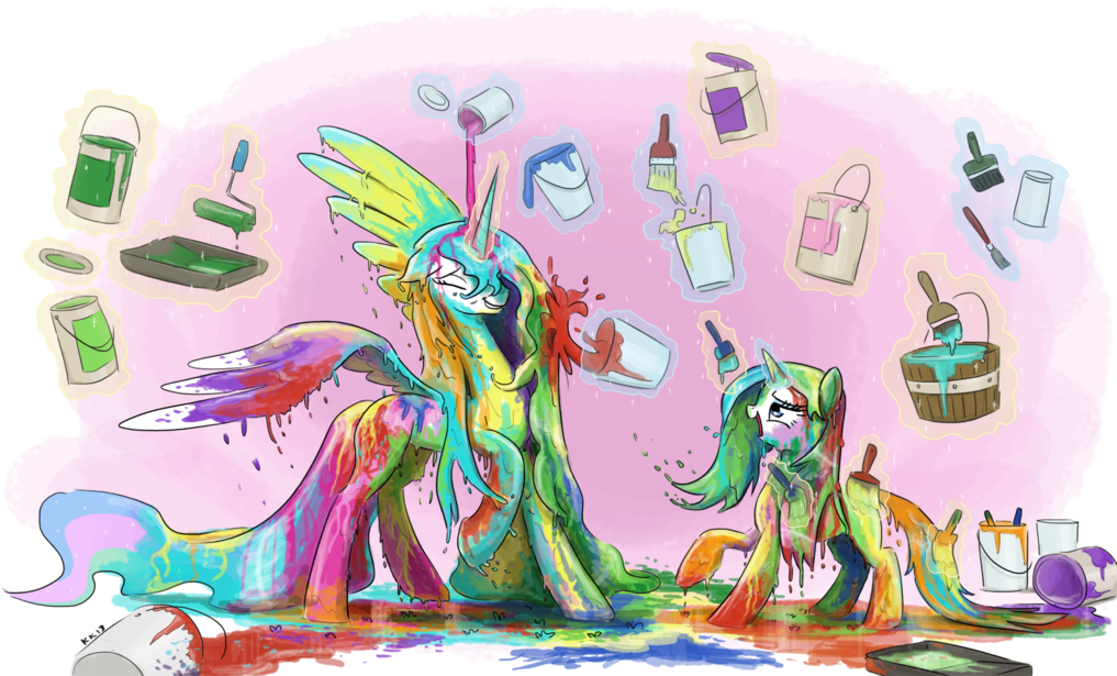 Paint Fight By King - Mlp Celestia Wet Mane (1024x617), Png Download