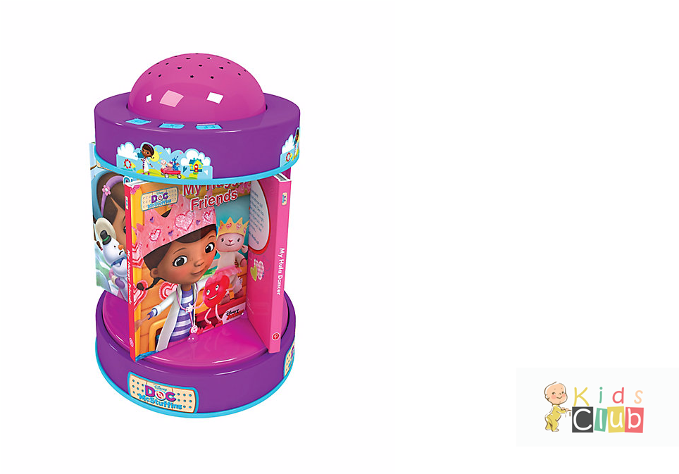 Doc Mcstuffins Book & Night Light Carousel (1366x672), Png Download