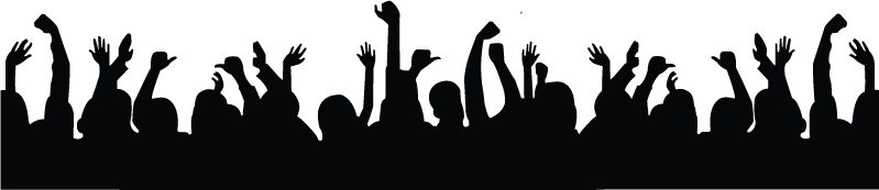 Crowd Silhouette Png - Crowd Of People Png (799x173), Png Download