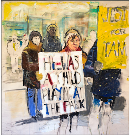 Just Playing In The Park - Painting (800x440), Png Download