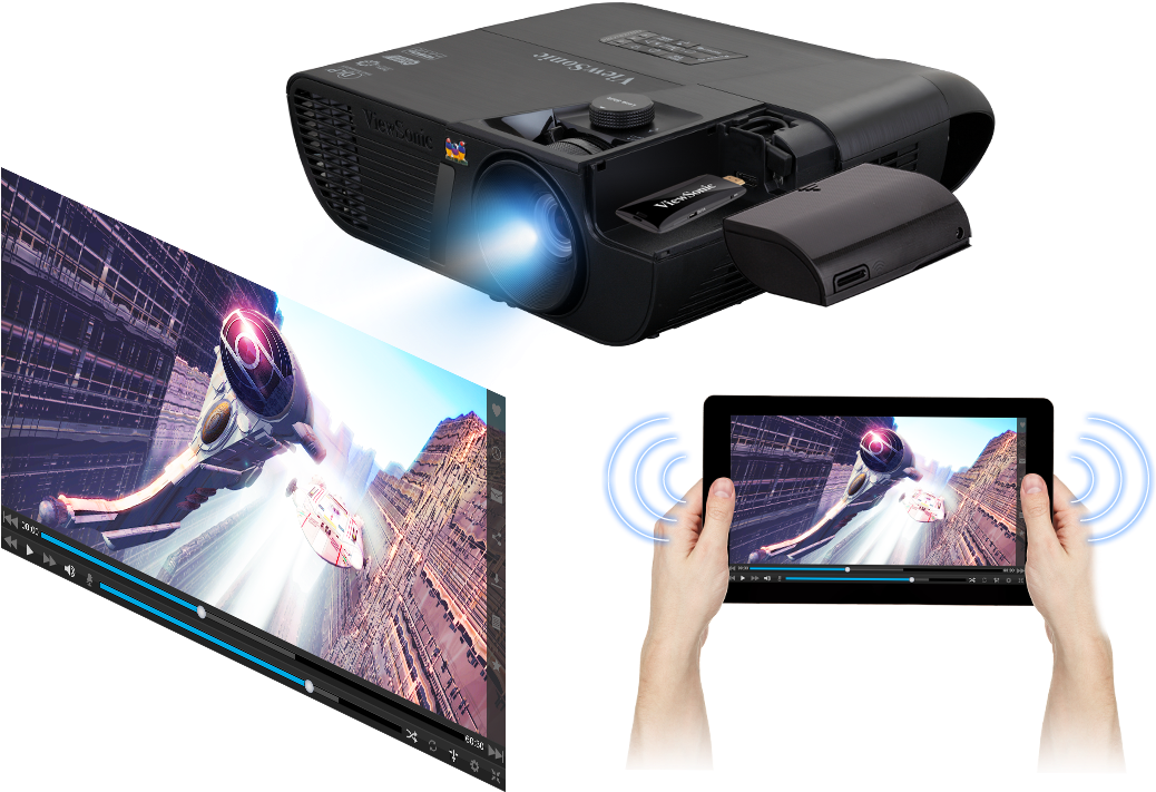 A Clean Design - Viewsonic Pjd7720hd Chromecast (1200x761), Png Download