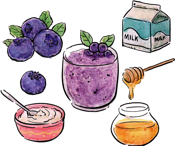 Smoothie Milkshake Muffin Blueberry - Aspire Bulksale White Bib Aprons Diy Blank Artist Crafts (600x568), Png Download