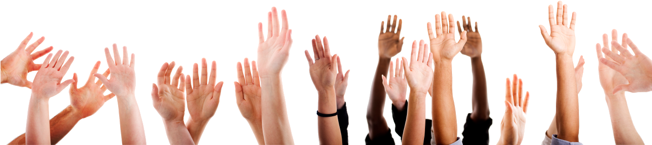 Back To Frequently Asked Questions - Children's Hands Raised (1329x361), Png Download