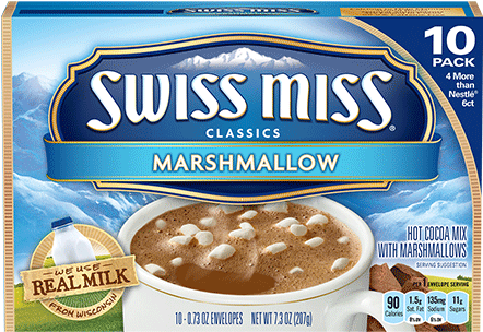 Milk Chocolate With Marshmallow - Swiss Miss Hot Chocolate (500x500), Png Download