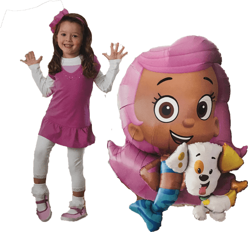 39" Bubble Guppies Molly Puppy Mermaid Airwalker (500x469), Png Download