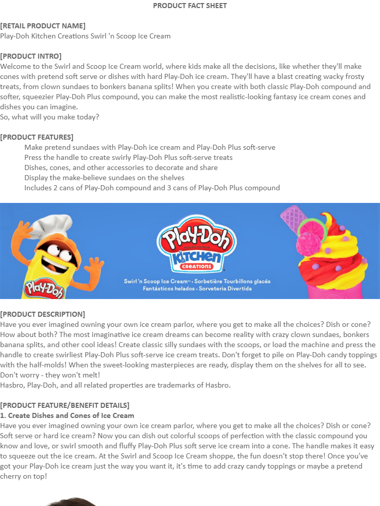 Specifications Of Play-doh Kitchen Creations Swirl - Play Doh (750x1000), Png Download