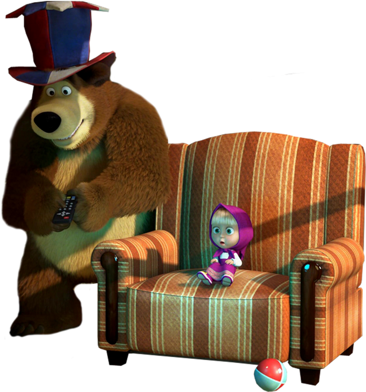 Imágenes De Masha Y El Oso - Masha Y El Oso Movimiento Gif (747x800), Png Download