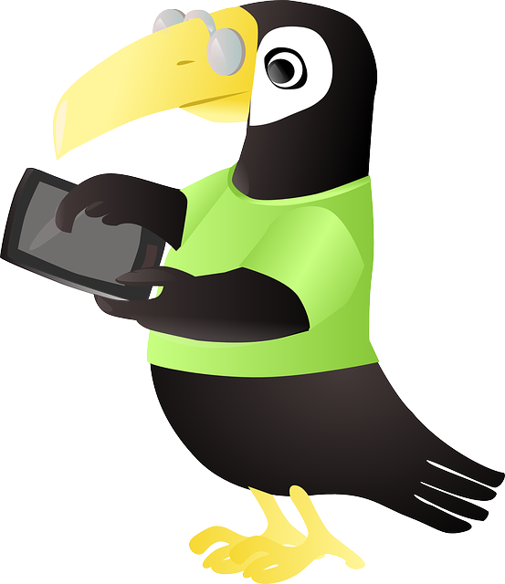 Toucan With Tablet Shower Curtain (553x640), Png Download