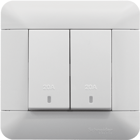 Schneider Arcato E8132d20n 20a 250v 2 Gang Double Pole - Gadget (566x566), Png Download