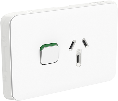 Single Switch Socket Outlet, Horizontal Mount, 250v, - Clipsal Iconic 3 Gang (800x600), Png Download