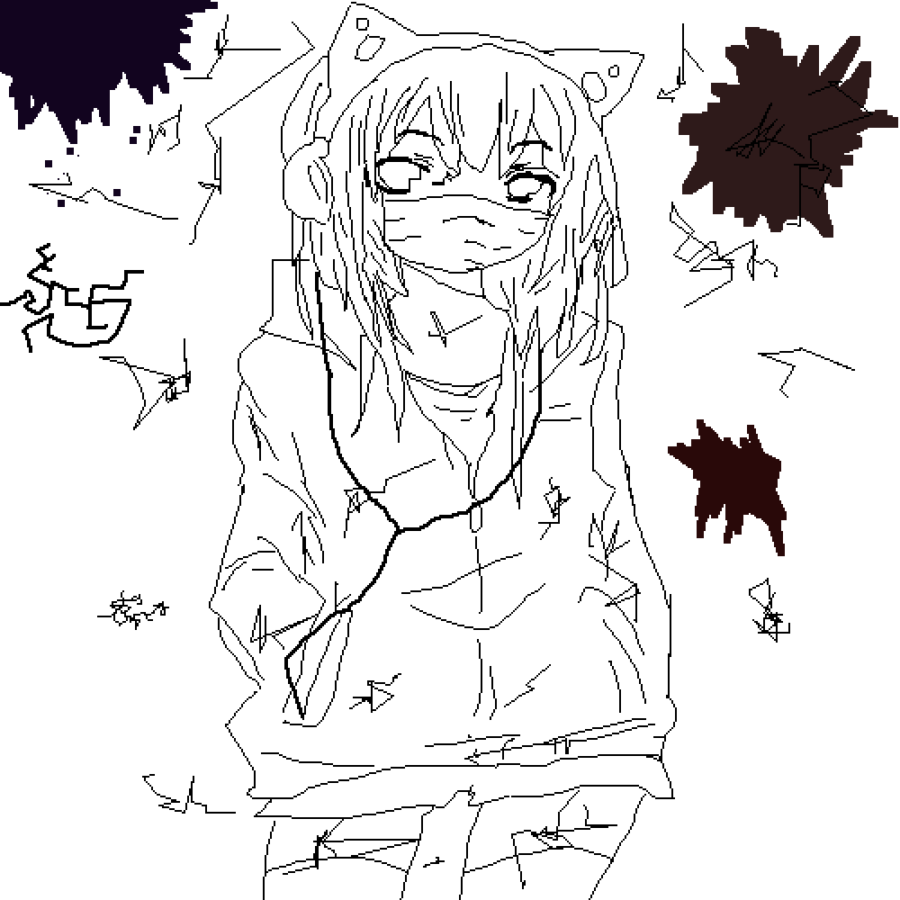 Royalty Free Download Pixilart By Lunakitten - Line Art (1000x1000), Png Download