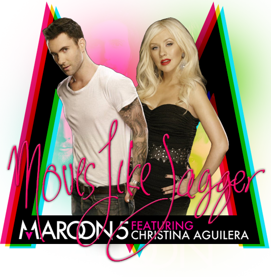 Maroon 5 Featuring Christina Aguilera - Moves Like Jagger Maroon 5 Christina Aguilera (550x562), Png Download