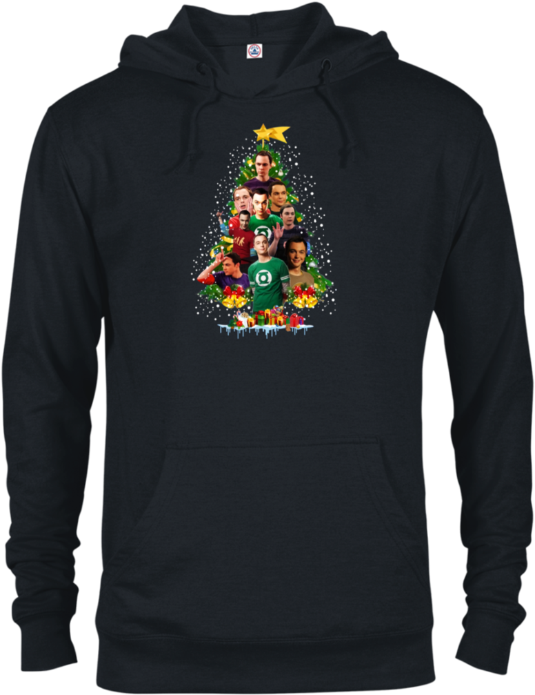 Sheldon Cooper Christmas Tree Shirt - Got Apparel Adult Unisex French Terry Hoodie Halloween (1024x1024), Png Download