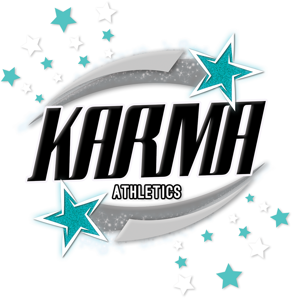 Download Karma Athletics Cheerleading Gym Logo And Flyer Graphic Design PNG Image with No