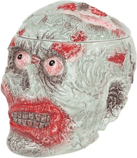 Zombie Head Cookie Jar - Pacific Giftware Zombie Head Halloween Ceramic Cookie (555x555), Png Download