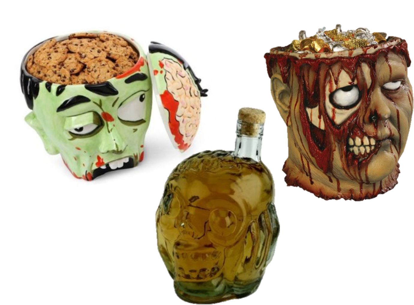 I - Halloween Candy Bowl Head (1402x1044), Png Download