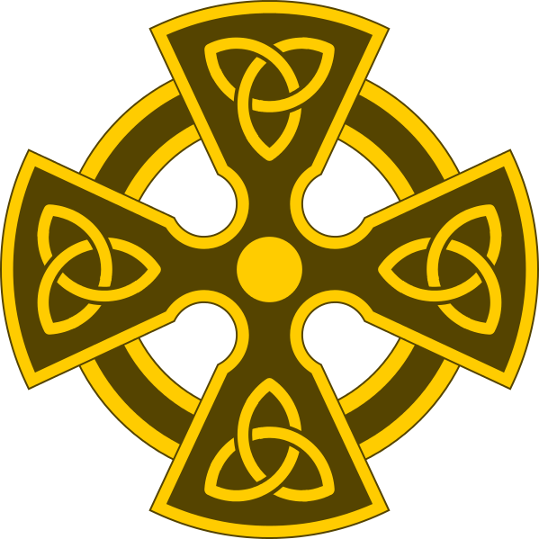 Celtic Cross With Trefoil Knots - Monasticism Symbol (599x599), Png Download