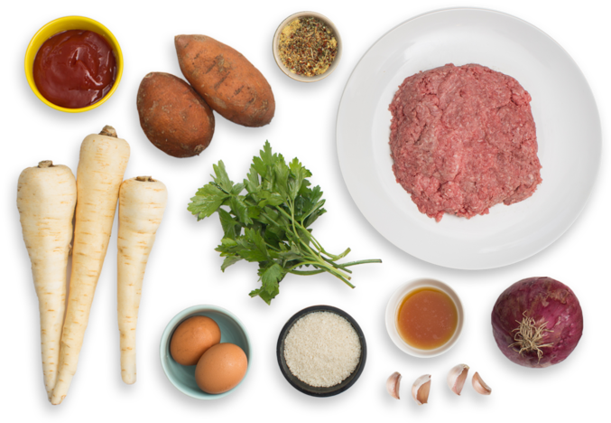 Meatloaf With Parsnip & Sweet Potato Oven Fries - Carrot (700x477), Png Download