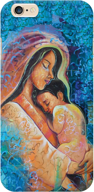 Mother And Child Art (573x874), Png Download