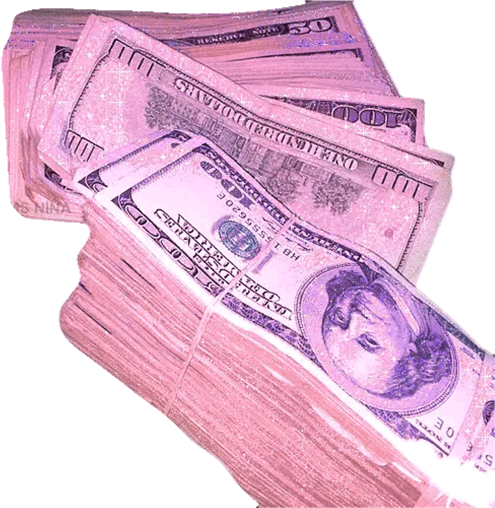 Pink Glitter Sparkle Sparkles Money Freetoedit - Fashion Us Dollar Bill Mens Bifold Wallets Leather (1024x1024), Png Download