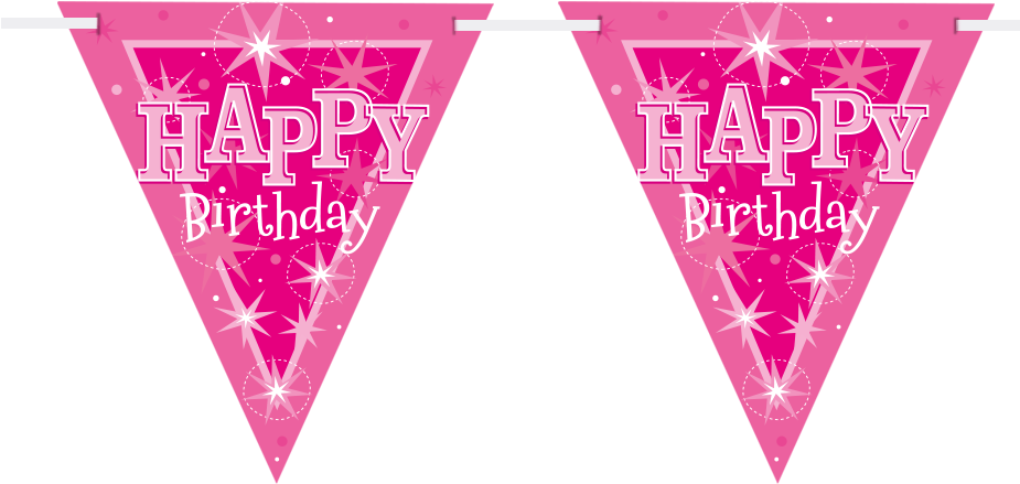 Pink Sparkle Bunting - Hot Pink Sparkle Happy Birthday Foil Balloon (924x552), Png Download