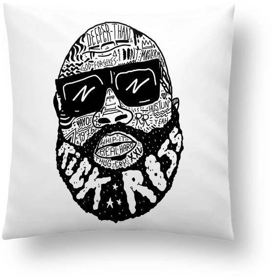 Coussin Synthétique Doux 41 X 41 Cm Rick Ross Head - Nick Cocozza (690x850), Png Download