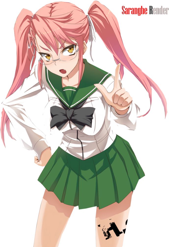 Top 5 Des Gens Les Plus Agaçants - Highschool Of The Dead Pink Hair Girl (715x1014), Png Download