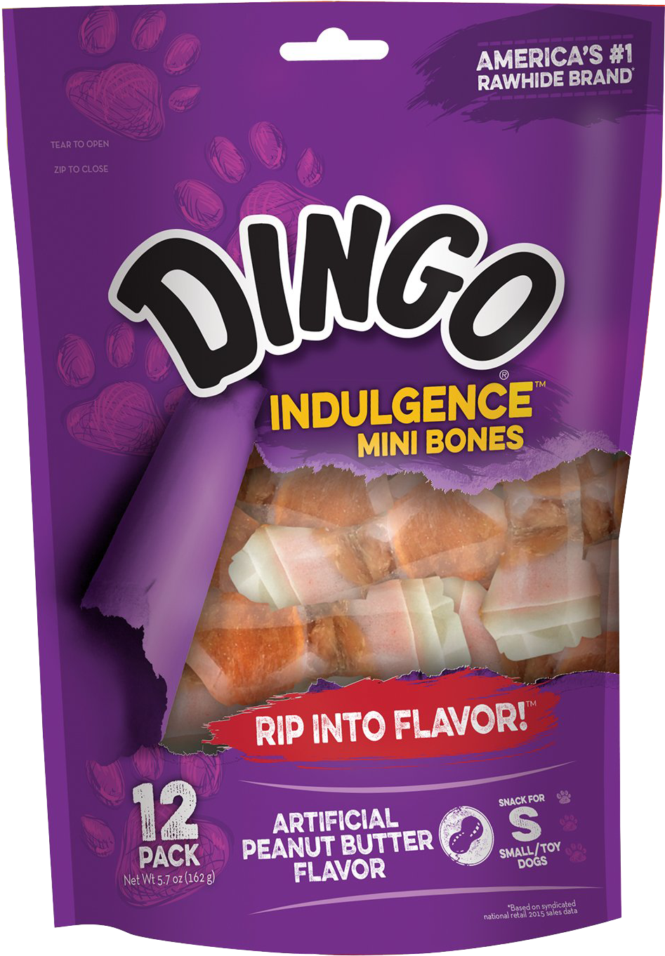 Dingo Indulgence Peanut Butter Chew Mini Dog Bones, - Dingo Indulgence Mini Bones Peanut Butter Flavor 12-count (963x1371), Png Download