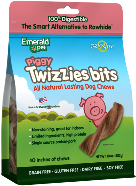 Emerald Pet Grain Free Piggy Twizzies Bits Dog Treats - Smart N' Tasty Grain Free Chicken Chicky Twizzies All (509x700), Png Download